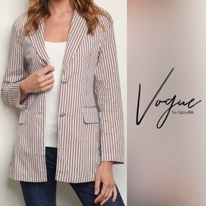 Taupe Stripes Blazer